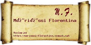 Máriássi Florentina névjegykártya